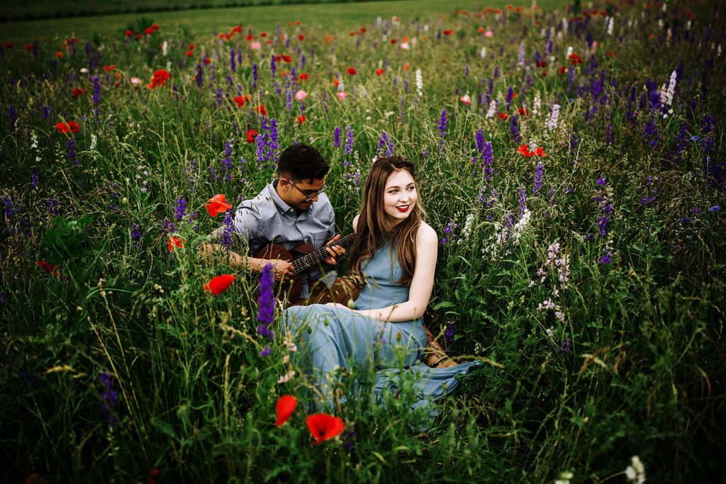 wildflower field engagement session