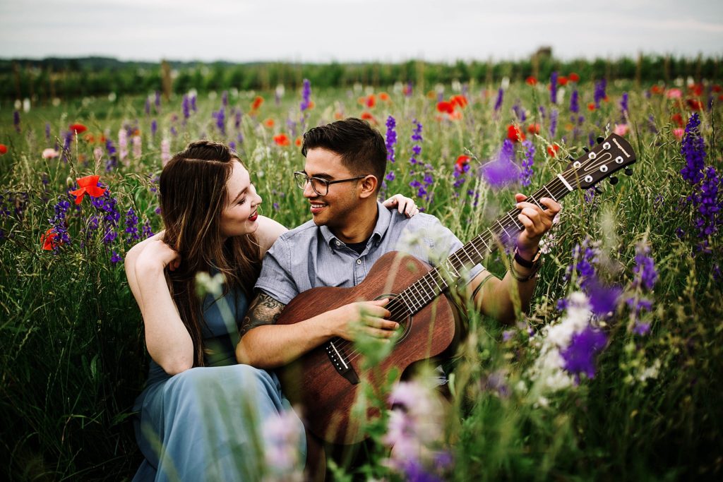 wildflower field engagement session