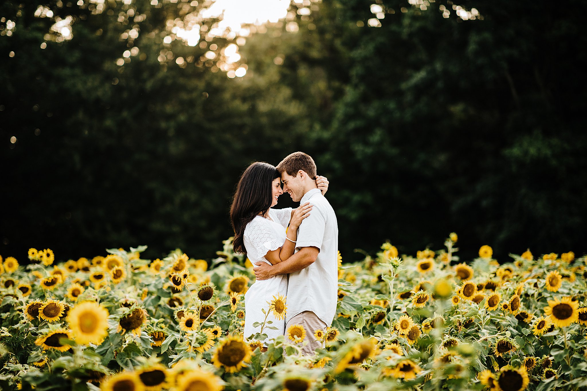 Sunflower Field Engagement Session DE Engagement Photographer