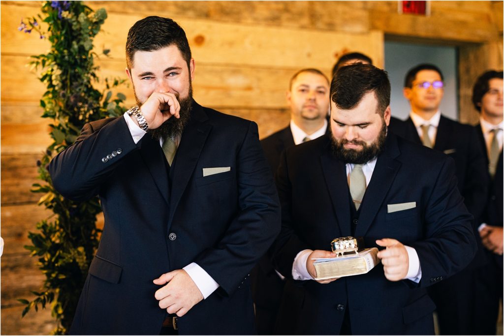 groom seeing his bride