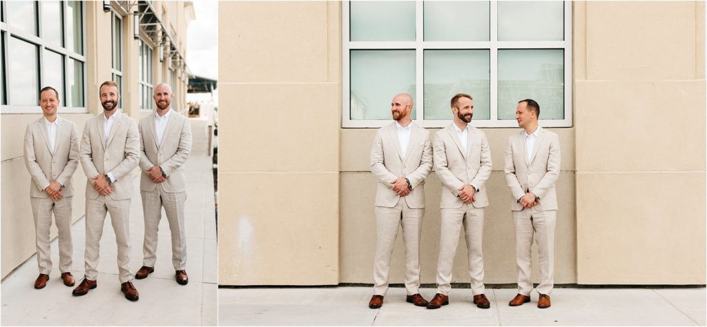 tan groomsmen suits