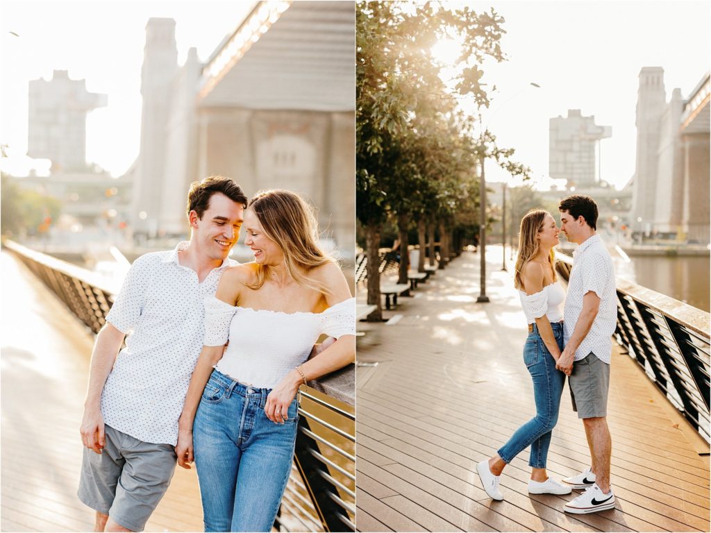 race street pier engagement photos