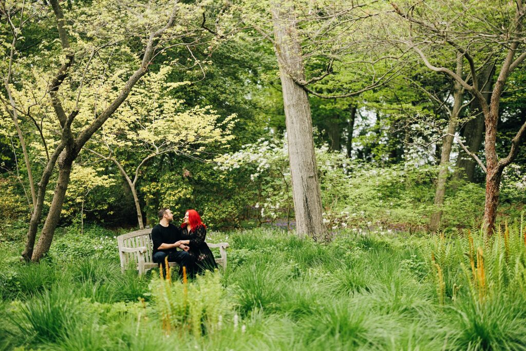 spring longwood gardens engagement